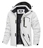 TACVASEN Skijacke Herren Wasserdichte Winddichte Winterjacke Warme Fleece-futter...