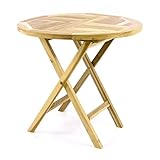 Divero klappbarer Gartentisch Frontera aus Holz Teak, unbehandelt - Farbe:...