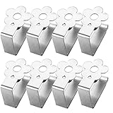 Aongray Blume-Motive Tischtuchklammer 8er Set, Silber Edelstahl Tischtuch...