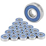 QWORK® 16 pièces 608RS Kugellager, ABEC 9, Double Shielded Miniatur...