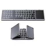 OMOTON Faltbare Bluetooth-Tastatur mit Touchpad, Kabellose Klapptastatur,...