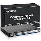 48 Port Gigabit PoE Switch Unmanaged with 48 Port IEEE802.3af/at PoE+@400W, 2 x...
