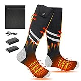 Beheizte Socken Herren Damen Beheizbare Socken mit 4500mAh Wiederaufladbare Batterie Heizsocken Elektrisch Warme Socken Fusswärmer für Outdoor Camping Angeln Radfahren Skifahren