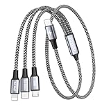 RAVIAD 100W USB C auf Multi USB Kabel Kurz [50CM] 3 in 1 Ladekabel mit E-Mark...