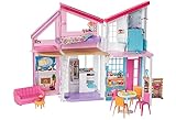 Barbie Malibu Haus (61 cm breit), Barbie Traumhaus mit 6 Zimmern, 25+ Barbie...