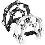SENENQU 2er-Set Halbmond-Tamburin, 25cm Erwachsenen-Tamburin Hand mit 40...