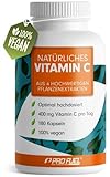 Natürliches VITAMIN C - 180 Kapseln - mit 400 mg Vitamin C aus Amla, Acerola,...