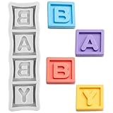 Sijiangmold Baby Buchstaben Silikonform Baby Blöcke Fondant Formen für Kuchen...