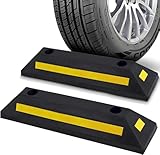 Pyle Garage Stopper aus Hartgummi mit Reflektionsstreifen – Radstopper Garage...