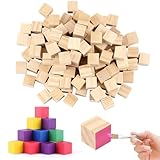 120 Stück Holzwürfel, 20mm Holzklötzchen zum Basteln Holz Natürliche Blanko...