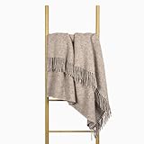 Wolldecke 140x200, 100% Schurwolle, warme & langlebige Decke, weiche Wohndecke...