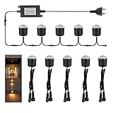 10er LED Einbaustrahler led Einbauleuchte Bodeneinbaustrahler außen, warmweiß...