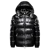 Puffer Jacket, Glänzende Daunenjacke Herren Damen Warme Parka Mantel Mit Kapuze...