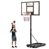 SAMAX Basketballkorb Basketballständer 100-305 cm Höhenverstellbar mit Rollen...