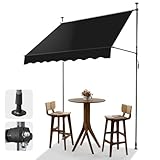 LEADZM Klemmmarkise 200 cm Breit,Balkon Markise Klein ohne...