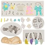 MYPRACS 4 Stück Baby Silikon Fondantform Babyparty Thema Cupcake Form...