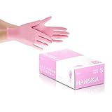 HANSKA 100 rosa Nitril-Einweghandschuhe – puderfrei – Einweg – beidhändig...