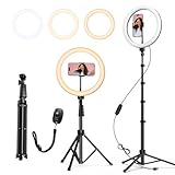 ATUMTEK 12' Selfie-Ringlicht mit 63' Ausziehbarem Stativ, Selfie-Licht mit...