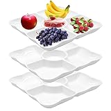 GYSRXS 3 Stück Snackteller mit Fächern 5 Fach Snack Teiler Tablett Obstteller...