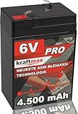 Kraftmax Industrial Pro Bleiakku [ 6V / 4,5Ah ] AGM Hochleistungs- Blei Akku der...