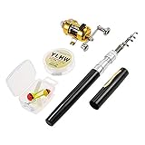 Lixada Mini Angel Reel Combo Kit, Pen Angelrute + Fishing Wheel + Angelschnur +...