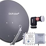 DUR-line 8 Teilnehmer Set - Qualitäts-Alu-Satelliten-Komplettanlage - Select...