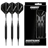 Champify® 18g Brass Soft-Darts Set “Nighthawk” mit Kunststoff-Spitze | 3...