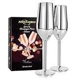 FOOLS ALIBAI Cocktailgläser Sektglas Sektgläser Edelstahl 200 ml,...