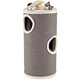 SOARS Kratztonne für Katzen, 70 cm Katzentonne mit 3 Höhlen, Liegefläche und...