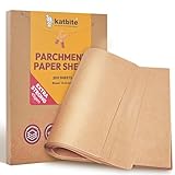 katbite Braun Backpapier Zuschnitte, 200 Blatt 30 x 40 cm Backpapier, zum Backen von Keksen, Kochen, Backen, Braten