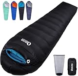 QEZER Daunenschlafsack Winter Daunen Schlafsack Outdoor 0°C bis -23°C für...