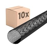 INEFA 10x Laubschutzgitter Dachrinnen Laubschutz, PVC 125-180mm, 2m, Schwarz...