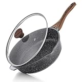 SENSARTE Antihaft Pfanne 28cm, Tiefe Bratpfanne mit Deckel, Schweizer...
