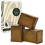 GREEN FADEL Aleppo Seife Original 3 x 200g Aleppo Seife Olivenöl & Lorbeeröl,...