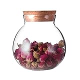 Luftdichtes, klares, rundes Glasgefäß mit Kork, Tee-Behälter, Vase,...