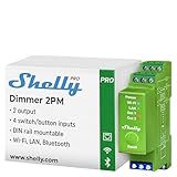Shelly Pro Dimmer 2PM | Professioneller 2-Kanal-DIN-Hutschienen-Smart-Dimmer mit...