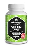 Selen hochdosiert 200 mcg, vegan, 180 Tabletten für 6 Monate, Natürliche &...