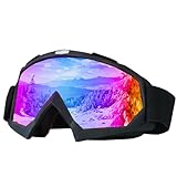 HO-SFSM Skibrille Ski Snowboard Brille, Motorradbrille, Anti Fog UV...