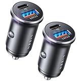 LISEN 2-Pack Zigarettenanzünder USB C, Metall KFZ Ladegerät, 48W Car Charger,...