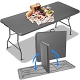 Gartentisch Klappbar 180x76cm, Buffettisch Klappbar Kunststoff, Klapptisch mit...