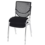 Mendler 2er-Set Besucherstuhl T401, Konferenzstuhl stapelbar, Stoff/Textil -...