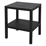 Spetebo Kunststoff Beistelltisch klein in anthrazit mit 2 Ablagen - 45 x 38 cm -...