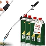 STAHLMANN®Unkrautvernichter inkl. Gaskartuschen - stabiler Unkrautbrenner mit...