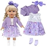 Xerteam 4 teilig Lila Puppenkleidung für 38-45cm Mädchen Puppe, Puppezubehör...