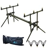 Master Rod Pod Rutenhalter Aluminium Deluxe für 3 Ruten inkl. Rutenauflagen...