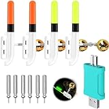 HRGOYY 4pcs Bissanzeiger Angeln, Nachtlicht Knicklicht Angeln, Wasserdicht Licht...