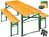 KESSER® Bierzeltgarnitur 3 teilig Gartenmöbel-Set | Klappbar 170 x 46 x 75cm |...