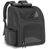 Hunderucksack bis 10kg, Haustier Rucksack mit Netzfenster, Faltbare...
