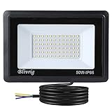 Blivrig 50W LED Strahler Außen Warmweiß 3000K 5000LM, 72 LED Scheinwerfer...