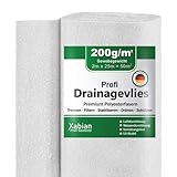 Xabian Drainagevlies 200g/m² 300g/m² 500g/m² Filtervlies 2m x 25m = 50m² -...